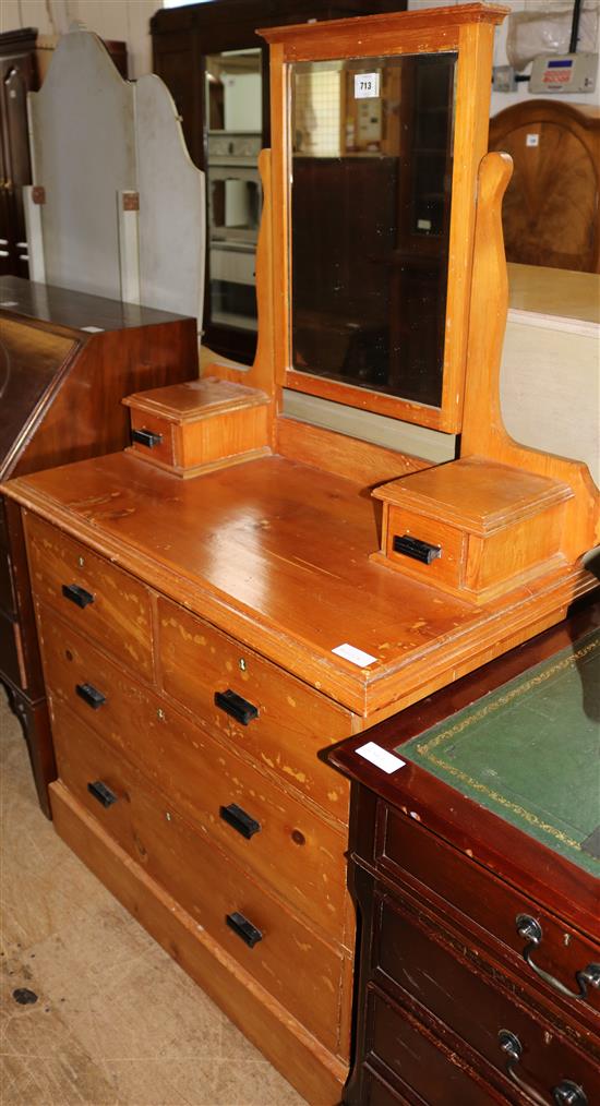 Pine chest of drawers with mirror(-)